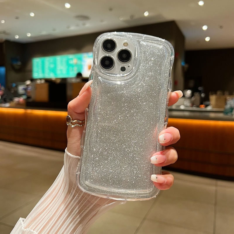 Ốp Điện Thoại Mềm Trong Suốt Lấp Lánh Có Túi Khí Chống Sốc Chống Rơi Cho iPhone 14 13 12 11 Pro Max 14 Plus