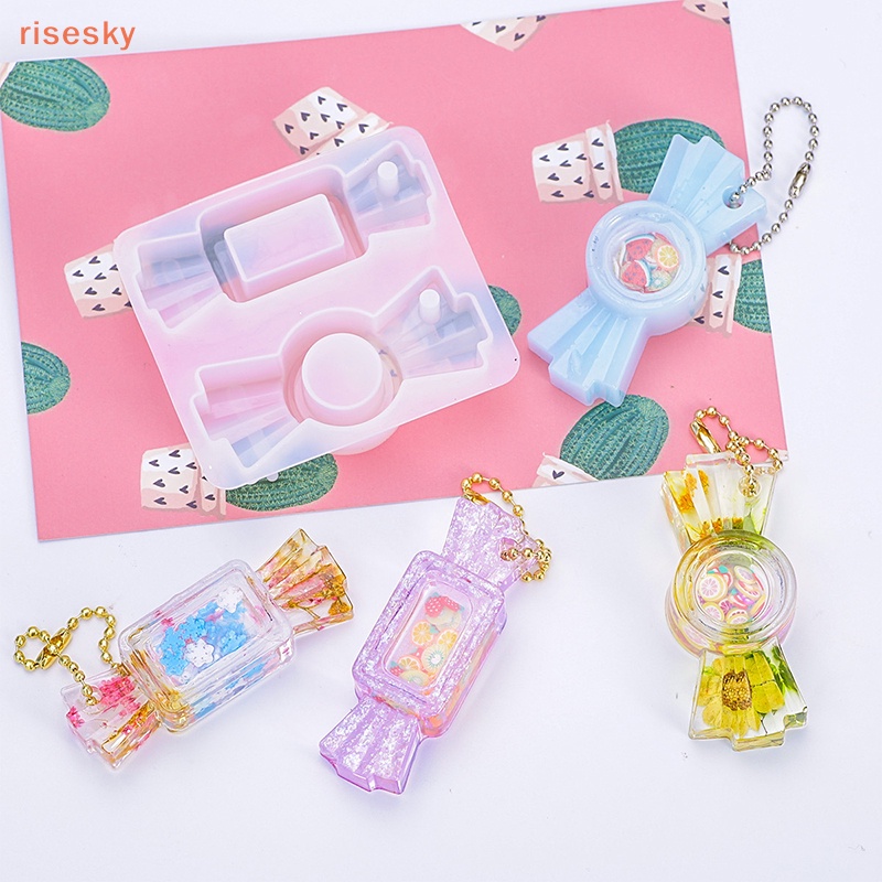 Khuôn Silicone Làm Móc Khóa / Đồ Trang Sức Hình Viên Kẹo Lắc Dầu Bằng Epoxy UV DIY