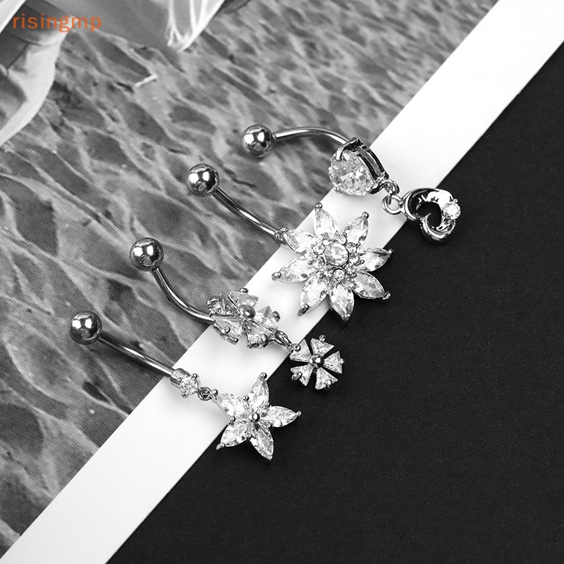 Khuyên Rốn Thép Không Gỉ Đính Đá Quyến Rũ