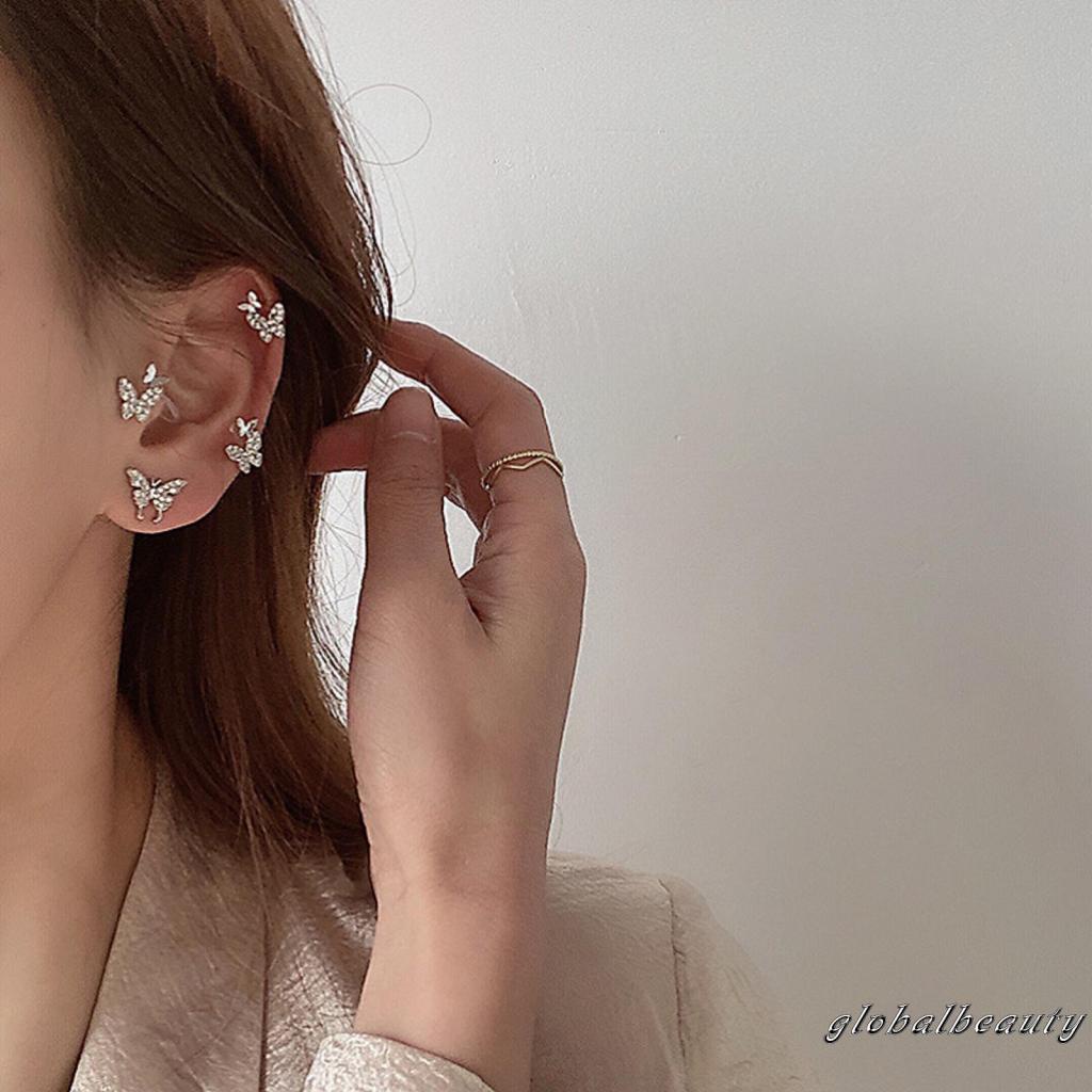 Bông Tai Hình Học Đính Kim Cương Lấp Lánh Sáng Tạo Dành Cho Nữ