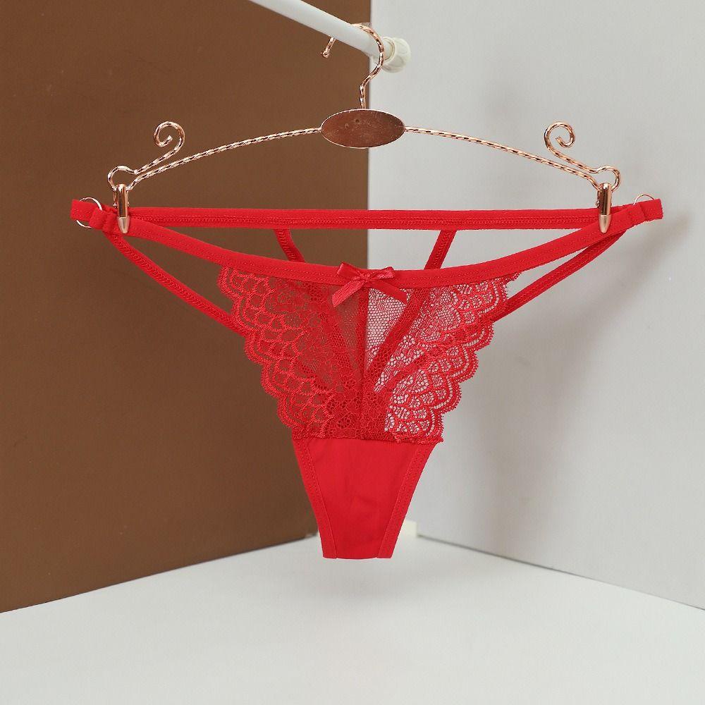 Quần Lót 2Life Ren Rỗng Lưng Thấp Dây Mỏng Đính Nơ Gợi Cảm Cho Nữ