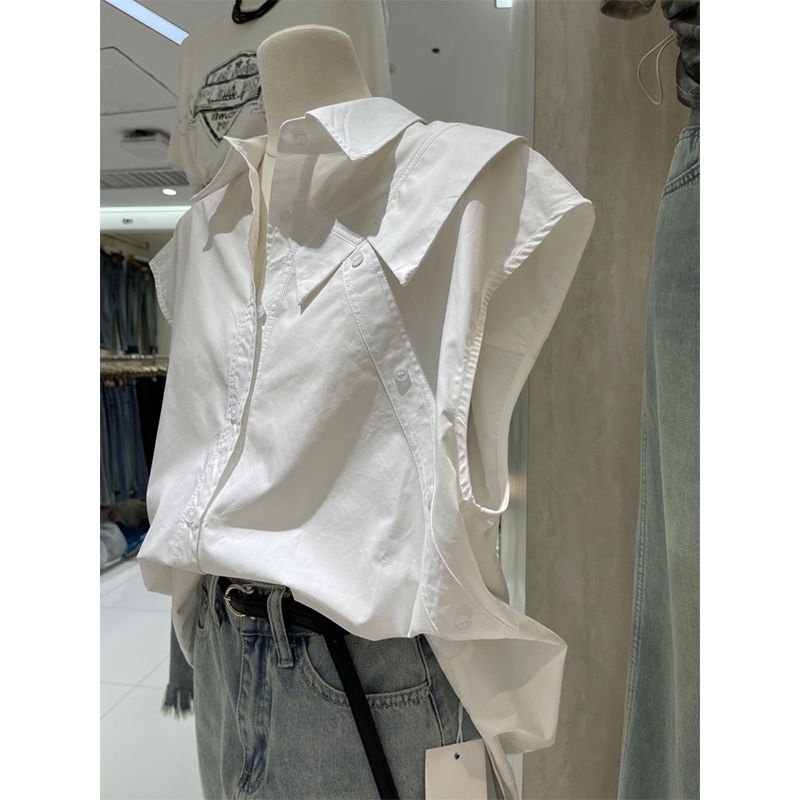 Áo Sơ Mi Không Tay Dáng Rộng Cài Nút Thời Trang Mùa Hè Hàng Mới 2023