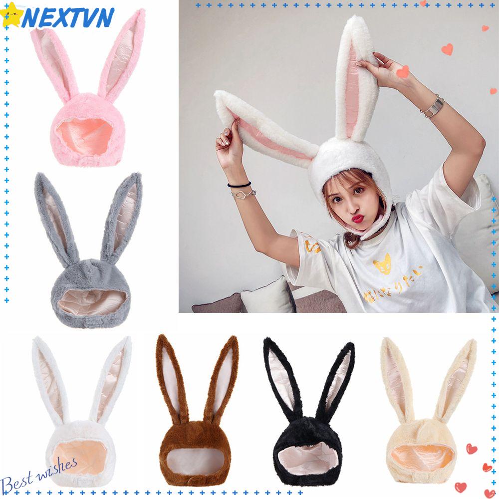 Mũ Tai Thỏ Bằng Vải Bông Dễ Thương Dùng Hóa Trang