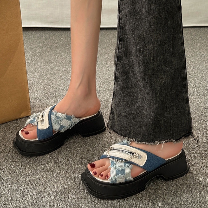 Màu dép nữ fashion sandal nữ dép nữ đế cao 2023 INS Hot Trend Trendy Phong cách Beautiful Thoải mái B28G0EZ 37Z230910