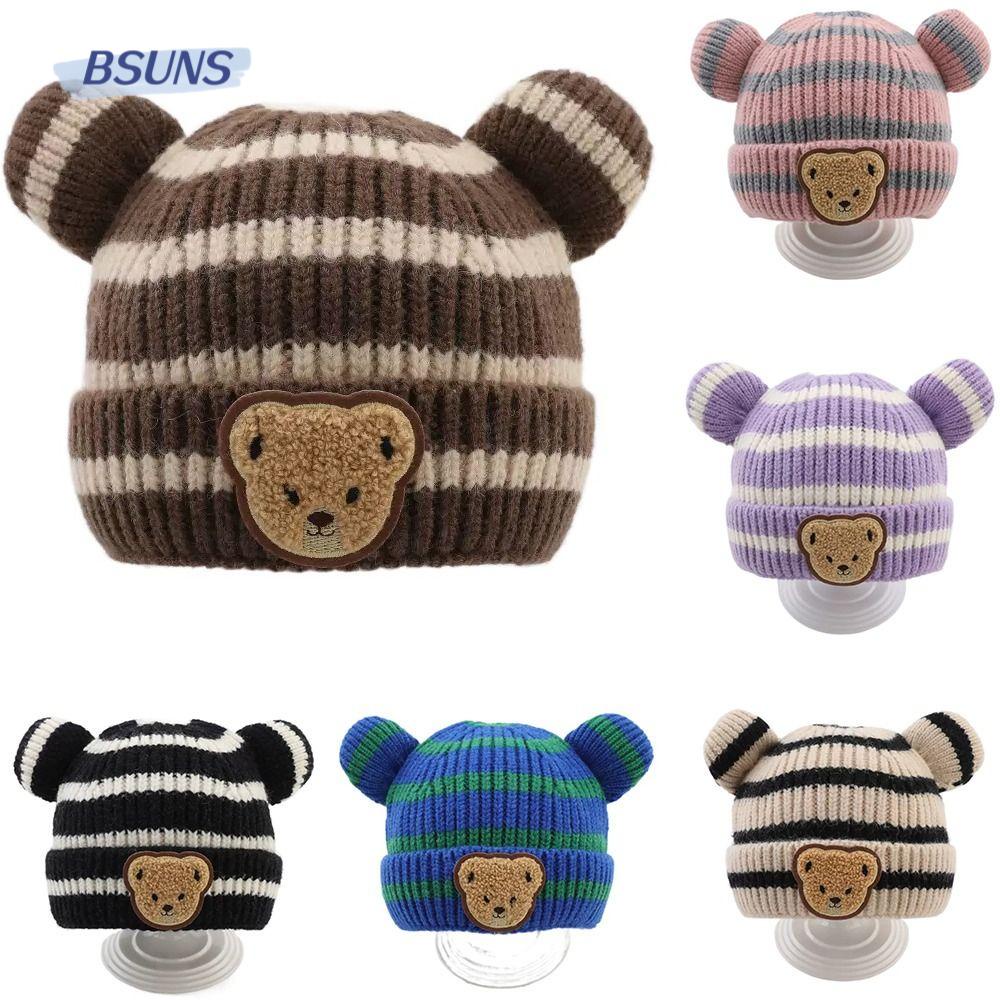 Mũ Beanie Dệt Kim Dày Dặn Dễ Thương Cho Bé