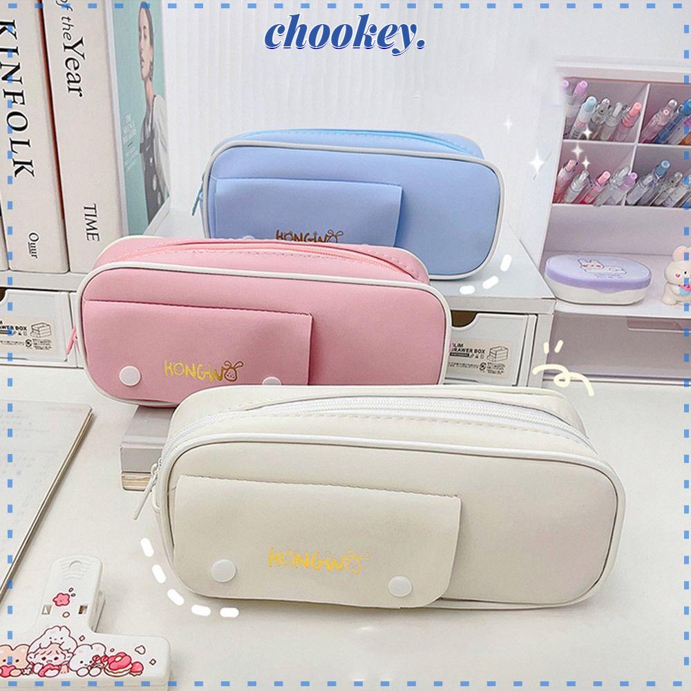 CHOOKEY Túi Đựng Bút Cỡ Lớn Chống Thấm Nước Màu Sắc Tinh Khiết
