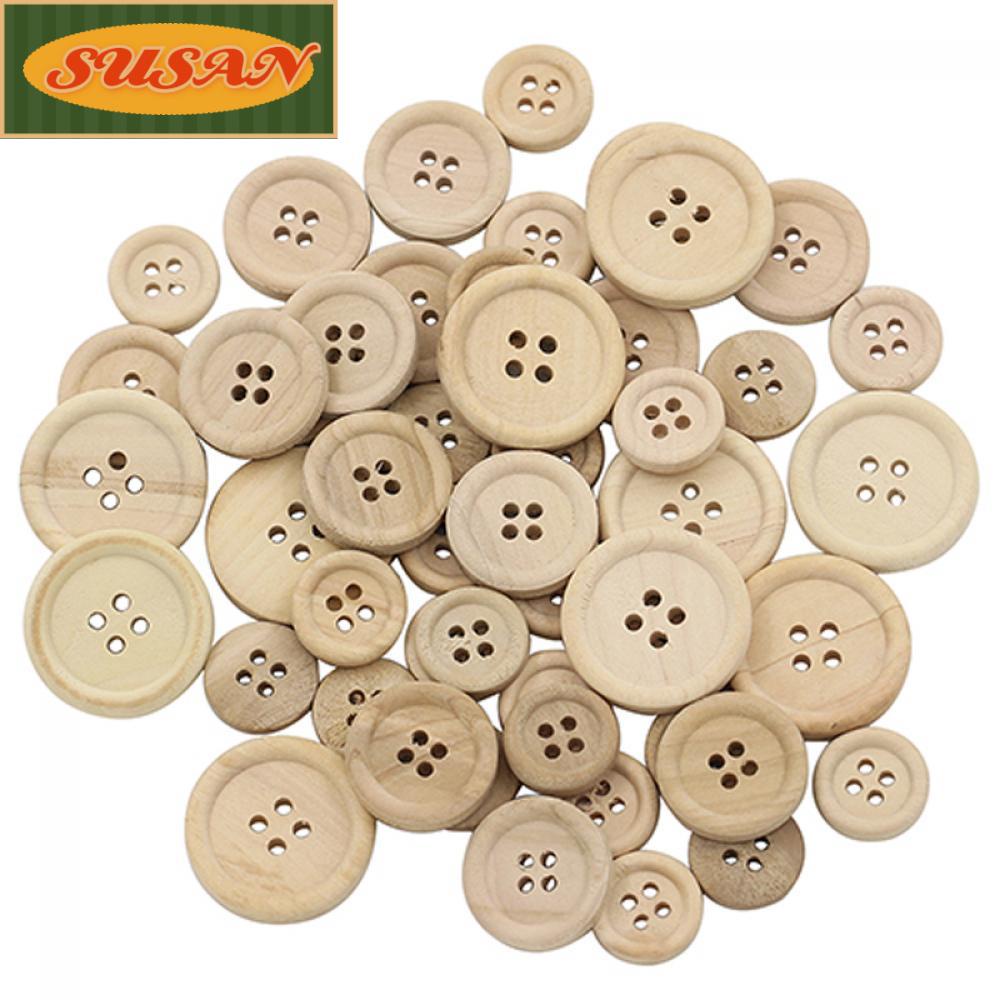 Bộ 50 Nút Gỗ Hình Thiên Nhiên Trang Trí Scrapbook