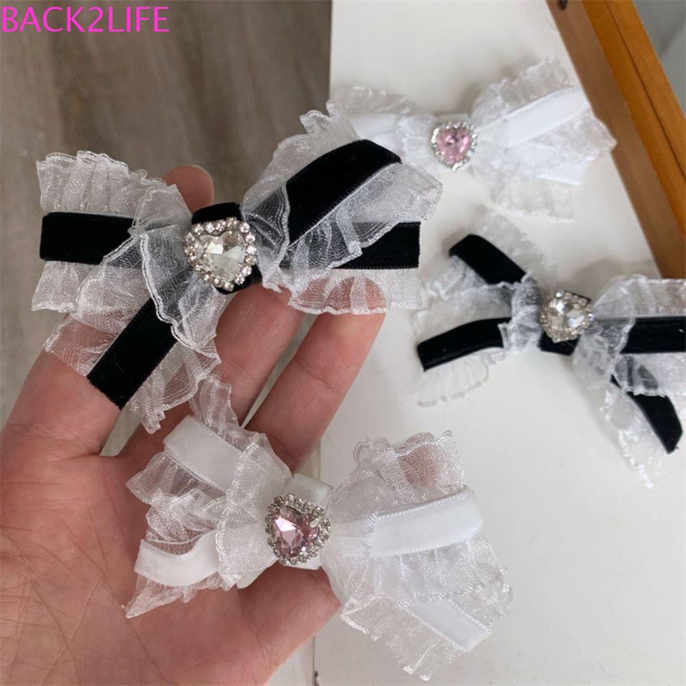 Kẹp Tóc Hình Học Lolita y2k Thắt Nơ Sau Lưng Phong Cách Retro Dành Cho Nữ Y2Life