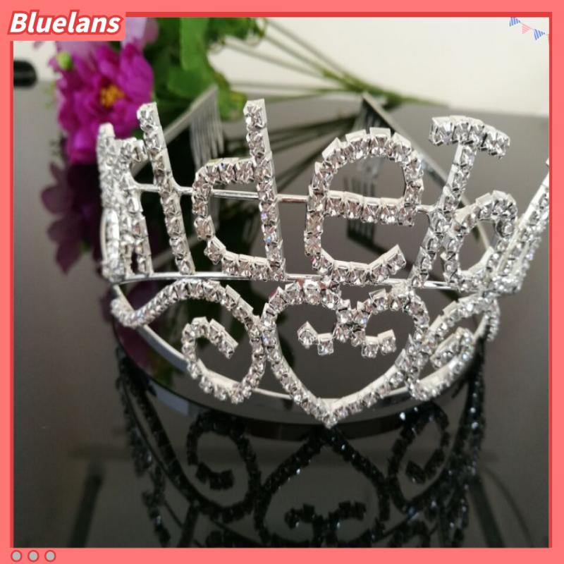 Băng Đô Vương Miện Cô Dâu Đính Pha Lê In Chữ Bride tobe