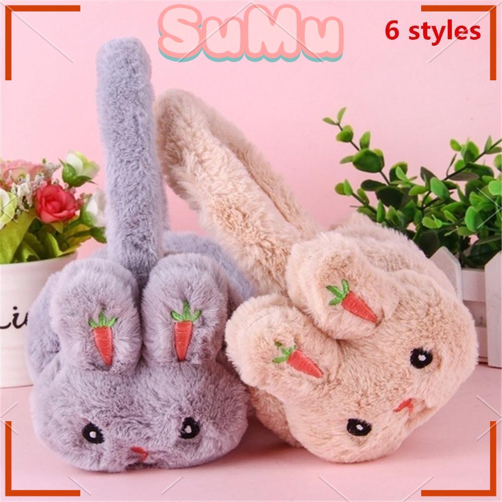 Chụp Tai Giữ Ấm Kiểu Hoạt Hình Thỏ Nhồi Bông Mềm Mại Bảo Vệ Tai Cho