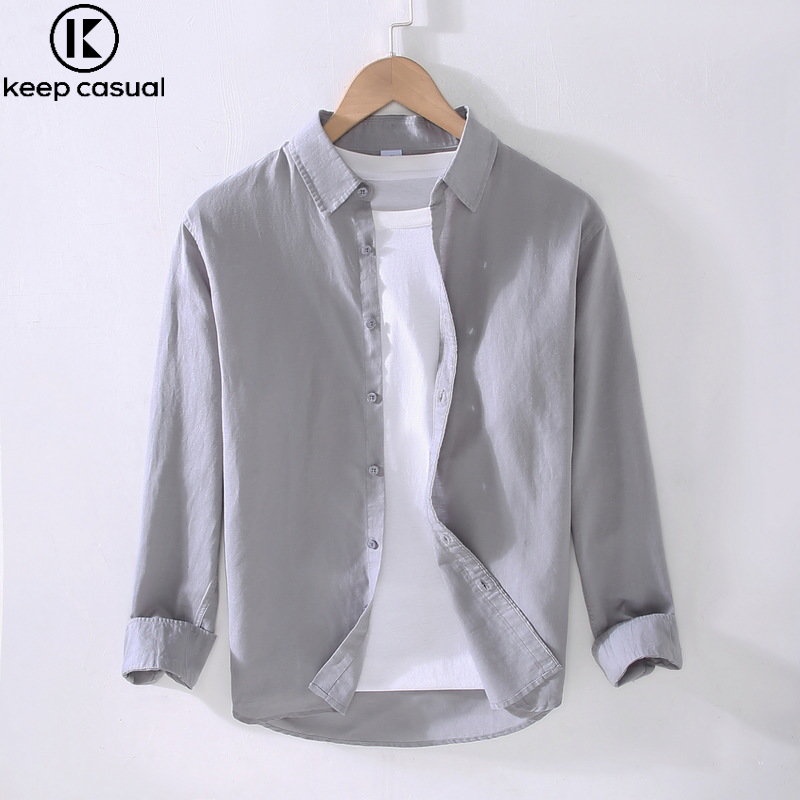 Áo Sơ Mi Cotton Lanh Dài Tay Màu Trắng Phong Cách Doanh Nhân Thời Trang Mùa Hè Hàng Mới Dành Cho Nam