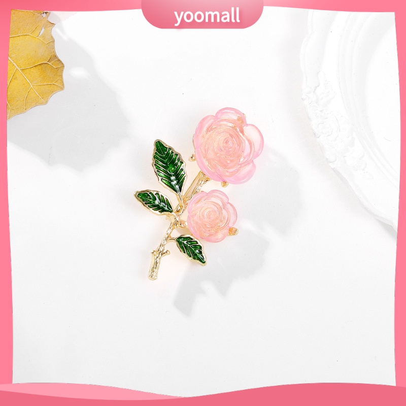 [YM] Ghim Cài Áo Hình Hoa Giọt Nước Đá Pha Lê Màu Xanh Lá Thời Trang Cao Cấp Dành Cho Nữ