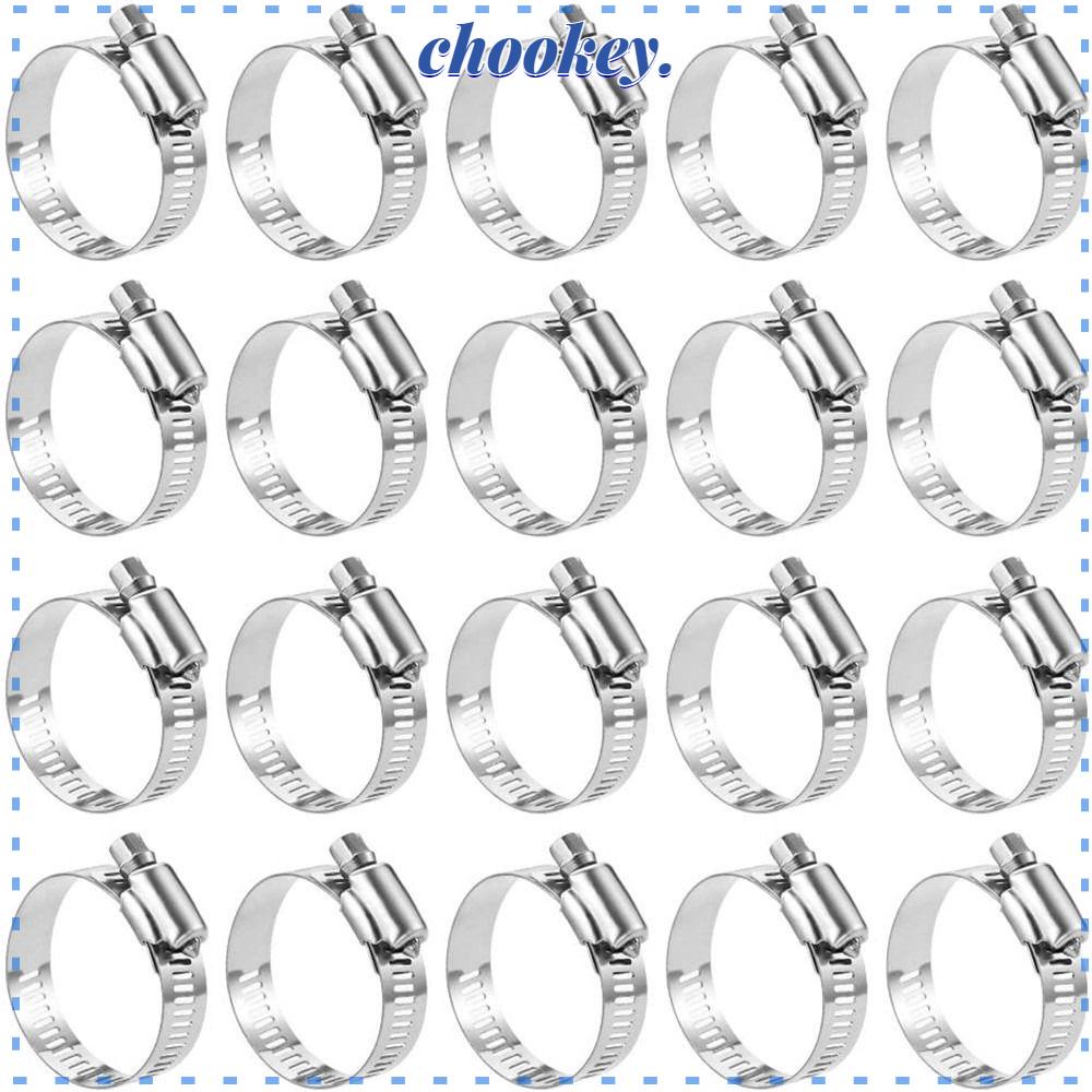 CHOOKEY Set 20 Kẹp Ống 6-12mm Bằng Thép Không Gỉ Có Thể Điều Chỉnh Cho Cơ Khí