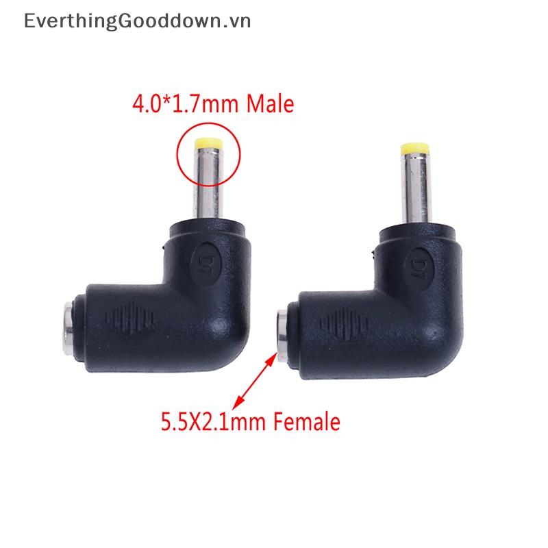 Set 2 Đầu Nối Chuyển Đổi Nguồn Điện DC 5.5X2.1mm female Sang 5.5X2.5mm male vn