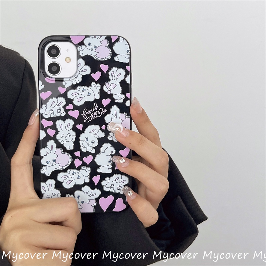 Ốp Điện Thoại Silicone Mềm In Hình Thỏ Hoạt Hình Dễ Thương Cho iPhone 11 13 12 14 Pro Max X XR Xs Max 6 7 8 Plus