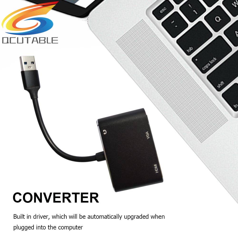Bộ Chia Cổng Âm Thanh 3.5 USB C VGA Cho PC Laptop TV