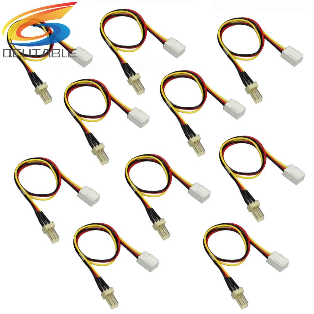 Set 10 Dây Cáp Nối Dài Quạt Máy Tính 12V 3-pin Male Sang 3-pin Female