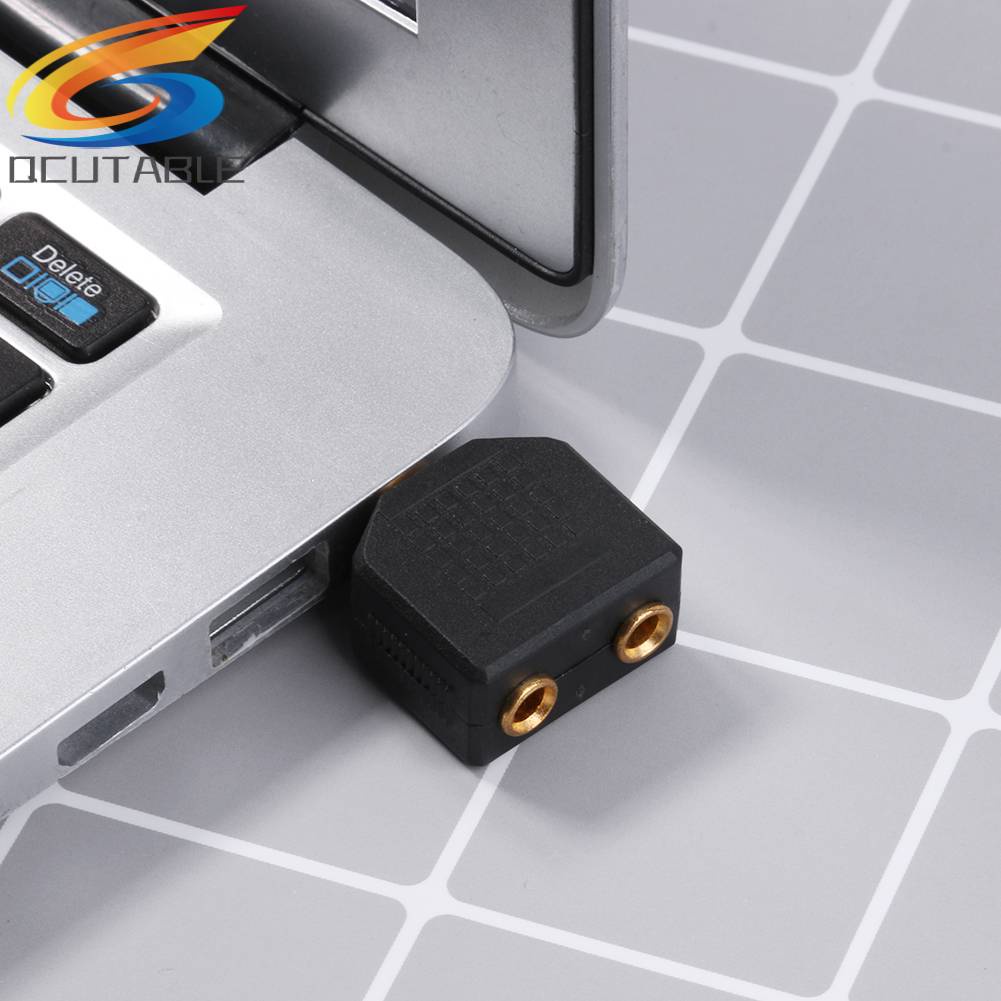 Set 2 Giắc Cắm Âm Thanh Chữ Y Mạ Vàng Chuyển Đổi Từ Đầu Cắm 3.5mm Sang Hai Đầu Cắm 3.5mm