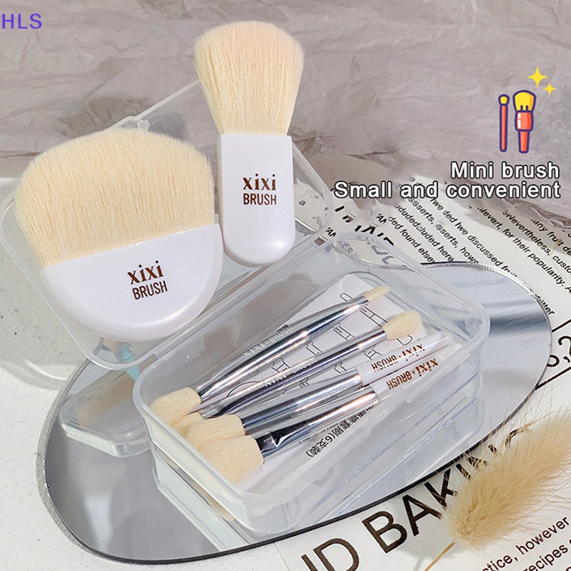 Set 6 Cọ Trang Điểm Mini Lông Mềm Kèm Hộp Đựng Tiện Lợi Dành Cho Nữ