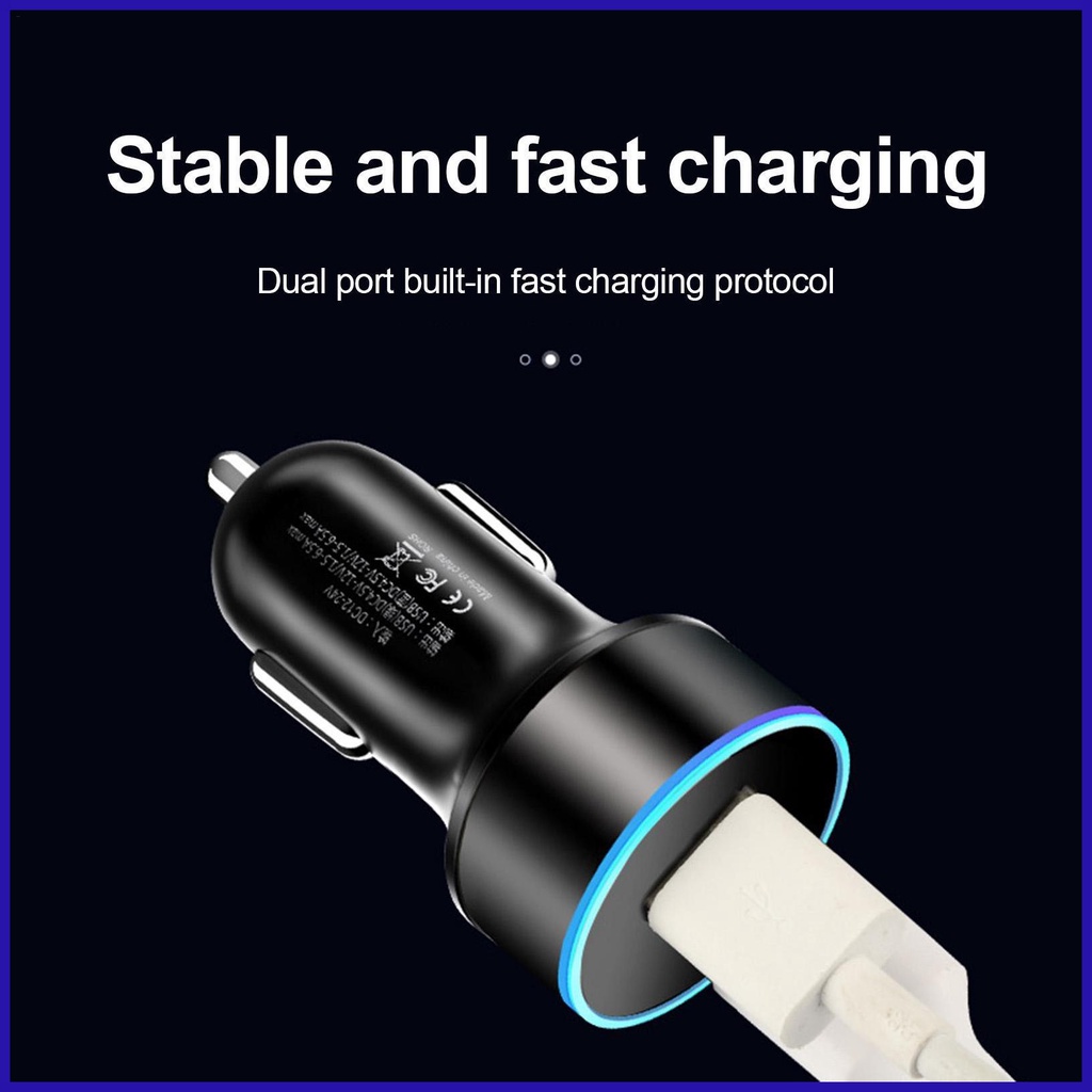 Tẩu Sạc Nhanh 66W PD Type C Hai Cổng Có Màn Hình LED Kỹ Thuật Số Mini Bằng Hợp Kim Cho Xe Hơi