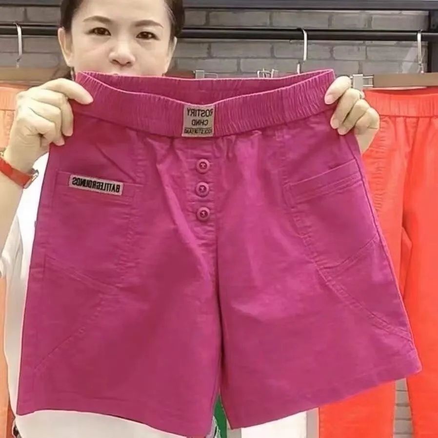 Quần Short Lưng Cao Dáng Rộng Chất Liệu Cotton Mỏng Thời Trang Trẻ Trung Cho Nữ