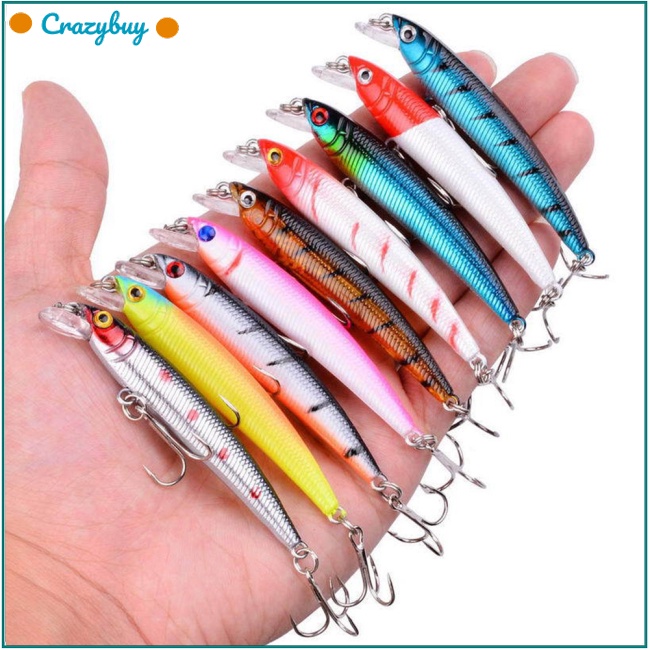 Cr Set 43 Mồi Giả Nhử Cá Bằng Nhựa Cứng Chất Lượng Cao