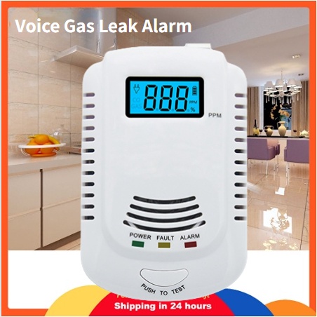 Đầu dò báo động khí Gas LPG LNG Cảm biến rò rỉ khí tự nhiên Cảnh báo âm thanh ánh sáng An ninh gia đình Phòng cháy chữa cháy