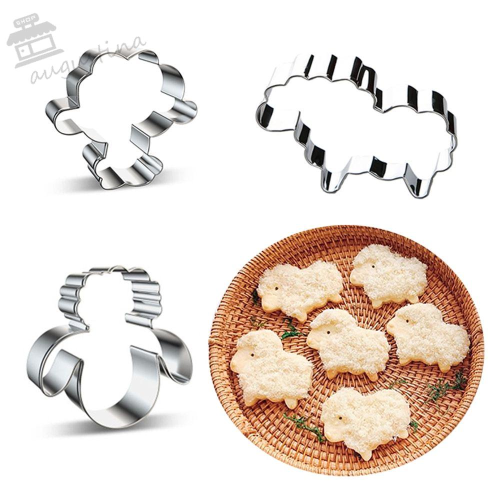 AUGUSTINA Khuôn Cắt Bánh Quy Hình Chú Cừu Bằng Thép Không Gỉ