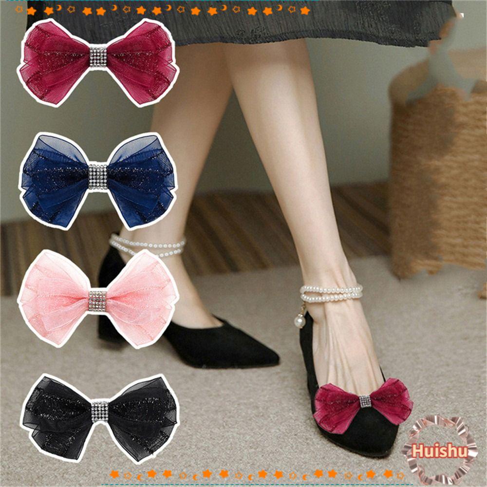 HS Set 2 Phụ Kiện Kẹp Giày Cao Gót Đính Đá Sang Trọng Cho Cô Dâu