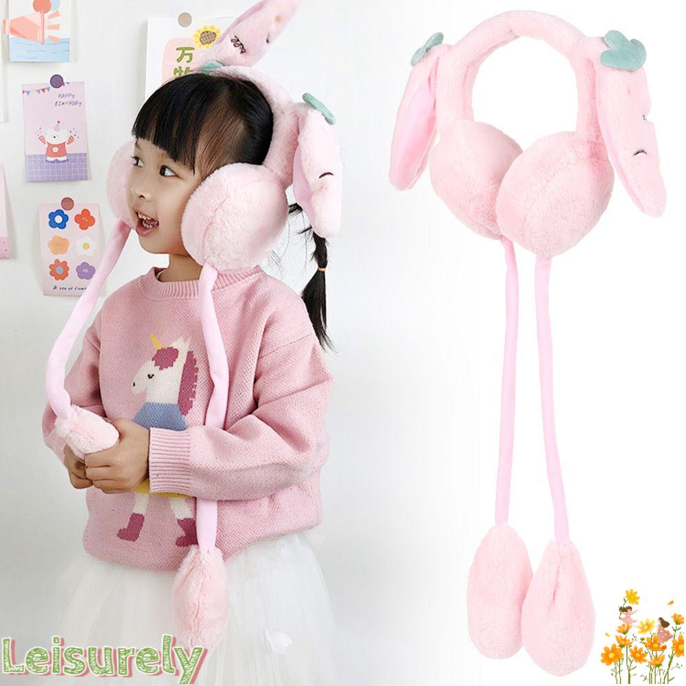 LEILY Chụp Tai Giữ Ấm Mùa Đông Thiết Kế Lông Nhung Dễ Thương Xinh Xắn