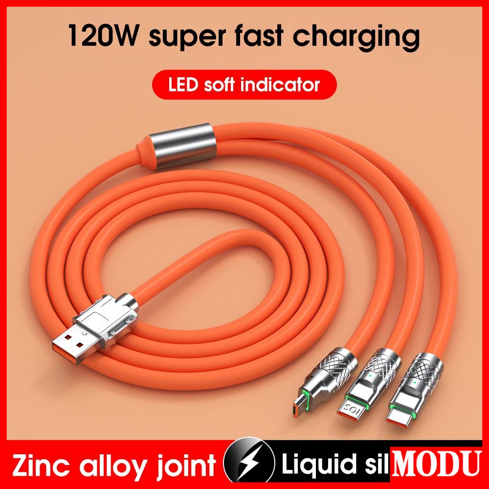 Cáp SạC Nhanh LoạI C 3 Trong 1 20W 6A BằNg Silicone