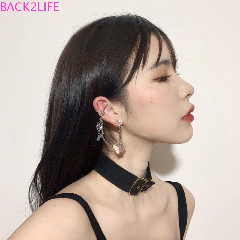 BACK2LIFE Bông Tai Dài Hình Bướm Bằng Kim Loại Thời Trang Dự Tiệc Cho Nữ