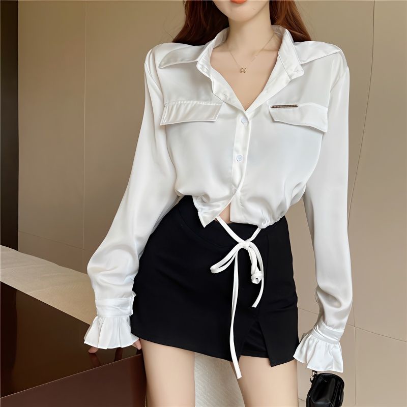 Áo Sơ Mi Tay Dài Cổ Polo Chống Nắng Thời Trang Trẻ Trung