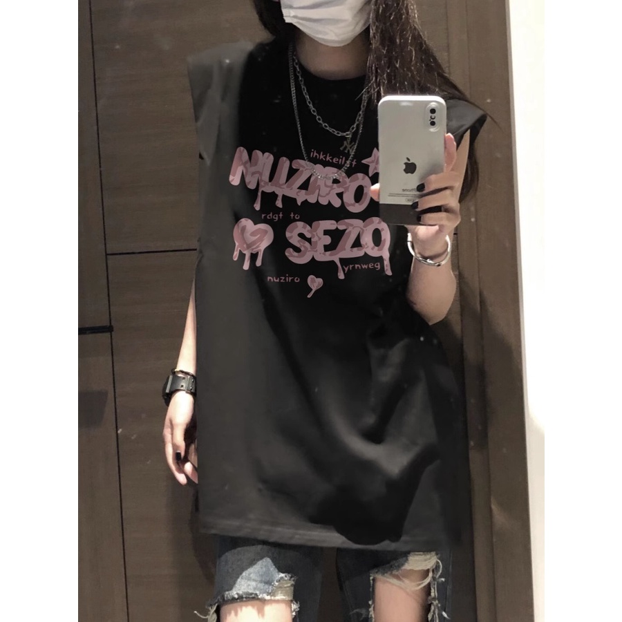 NRVP Áo Thun Nữ Không Tay 100% Cotton Thời Trang Hàn Quốc