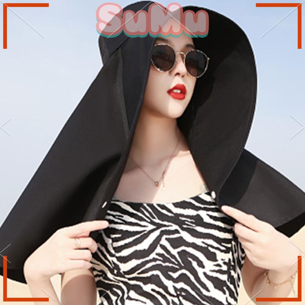 SUMU Mũ Chống Nắng Bảo Vệ Mặt Cài Nút Thời Trang Mới