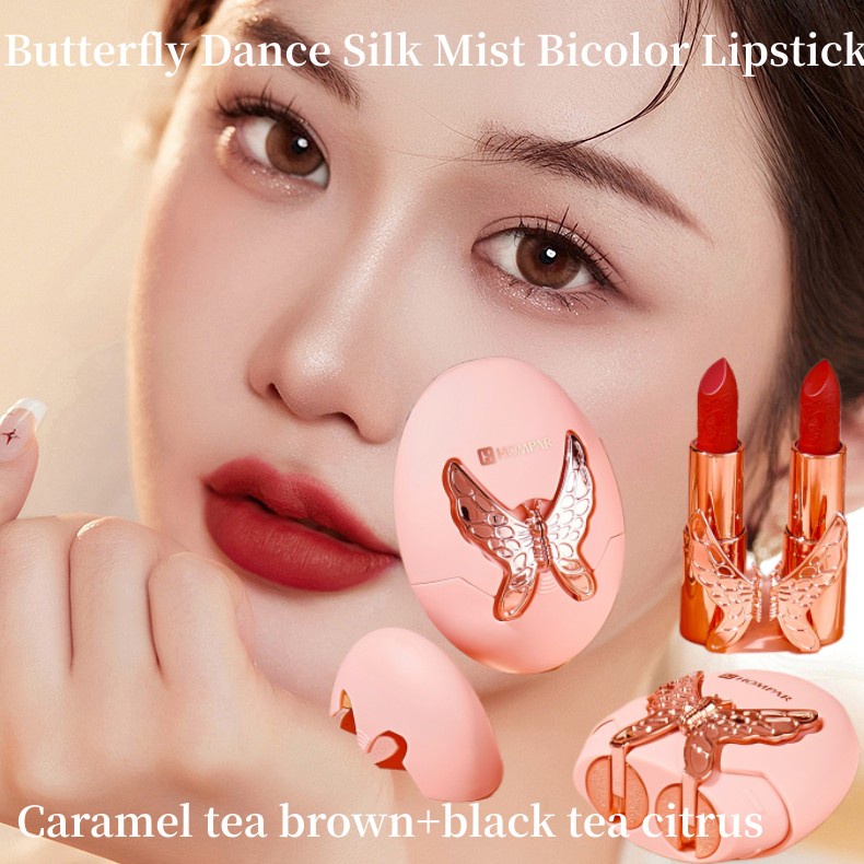 Son Môi Hai Tông Màu Caramel Trà Nâu + Trà Đỏ Dễ Sử Dụng