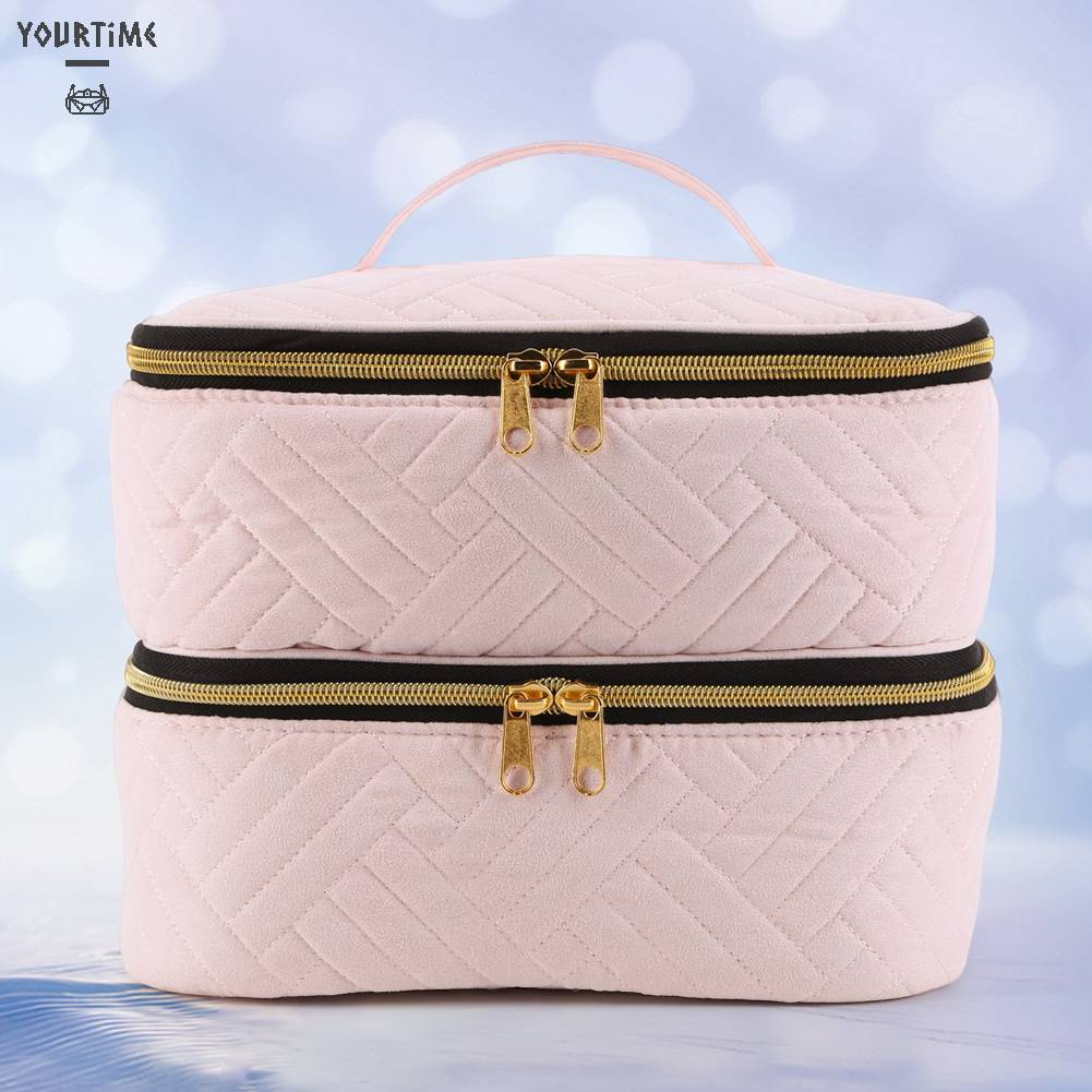 Túi Đựng Mỹ Phẩm Cầm Tay Có Khóa Kéo Sức Nặng Tháo Rời Được Tiện Lợi