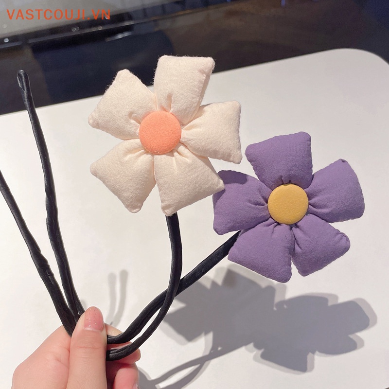 Que Bện Tóc Đính Hoa Lớn Thời Trang Cho Bé Gái VN