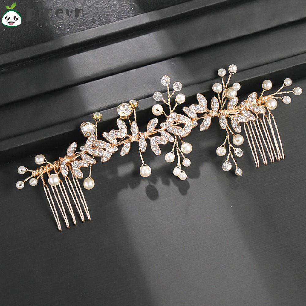 PINEVN Lược Cài Tóc Đính Đá Nhiều Màu Sắc Thời Trang