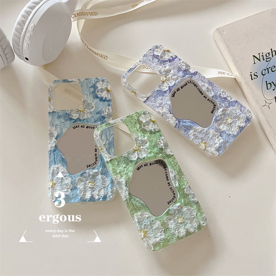 Ốp Điện Thoại Nắp Lật Tráng Gương Hình Học Màu Kẹo Cho IPhone 14 13 12 11 Pro Max SE2020 X XR Xs Max 7 8 Plus