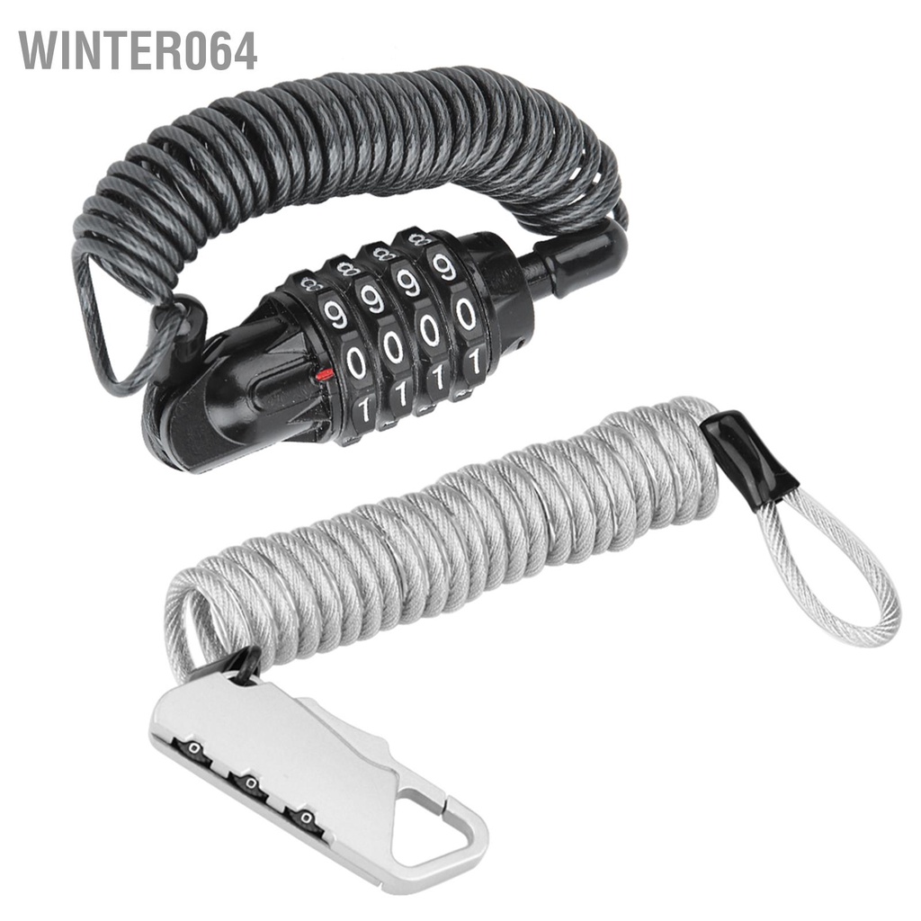 Winter064 Mũ bảo hiểm xe máy đa năng Khóa &amp; mã cáp kết hợp PIN Carabiner