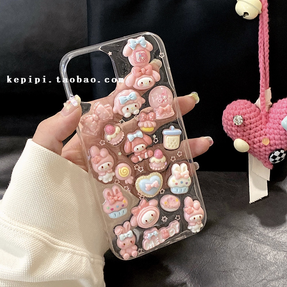 Ốp Điện Thoại Màu Hồng Họa Tiết Chú Thỏ Dễ Thương Chống Rơi Cho Iphone 14promax 13 11 14pro 13pro 14