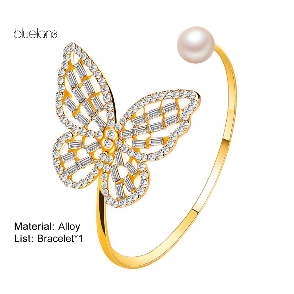 Vòng Đeo Tay Bluelans Mở Linh Hoạt Bằng Hợp Kim Hình Bướm Có Thể Điều Chỉnh Cho