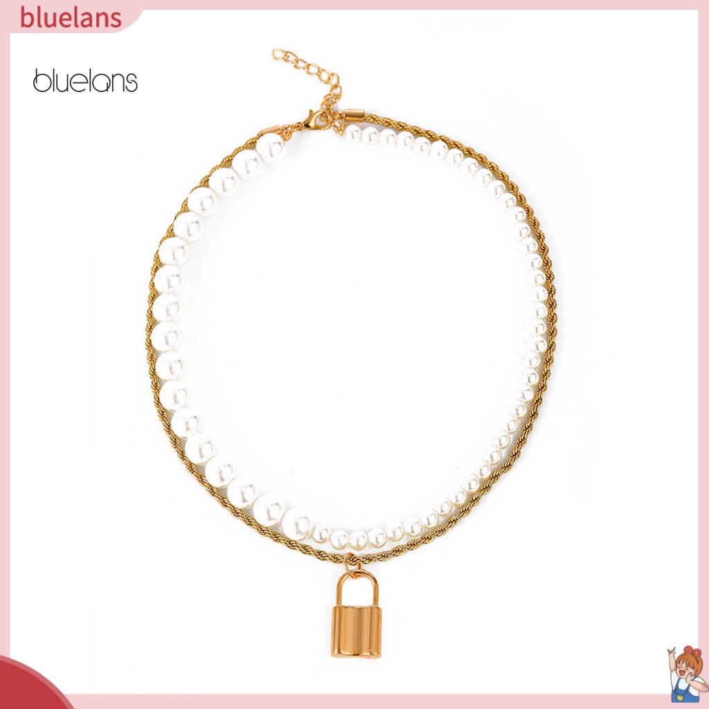 Vòng cổ Hai Lớp Đính Ngọc Trai Nhân Tạo Thời Trang Dành Cho Nữ