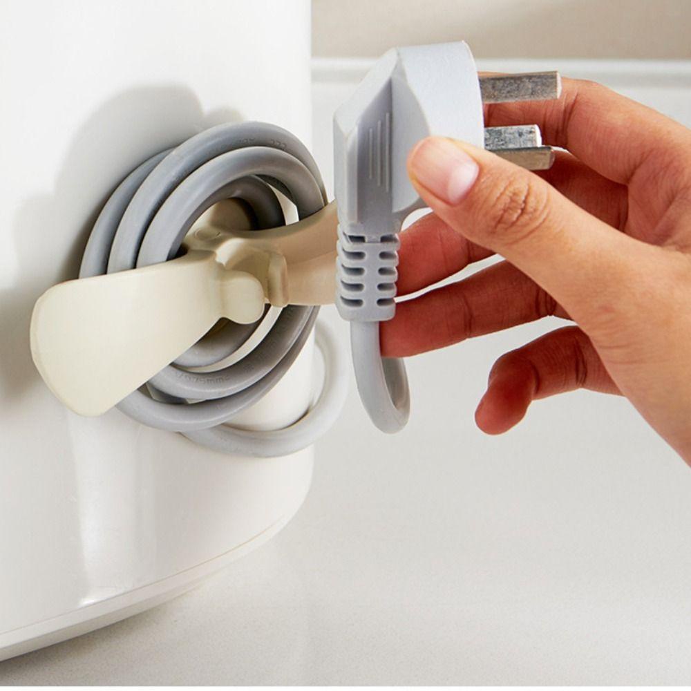 BEBETTERM Set 6 Móc Cao Su Mềm Dán Tường Treo Dây Cáp Màu Đen / Be Hiện Đại Không Để Lại Dấu Vết Cho Thiết Bị Gia Đình Nhỏ