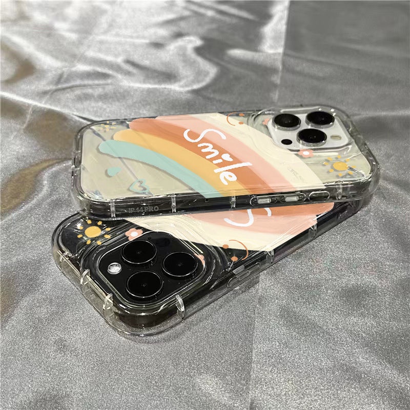 Ốp Điện Thoại Mềm Trong Suốt Họa Tiết Cầu Vồng / Chữ Tiếng Anh GQMS 1312 Cho iPhone14promaxxr 7118