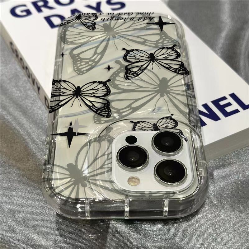 Ốp Điện Thoại Mềm Trong Suốt Họa Tiết Cánh Bướm Cho Iphone 14Promax 1312 / 11 7 / 8plus xr / sins DTZZ