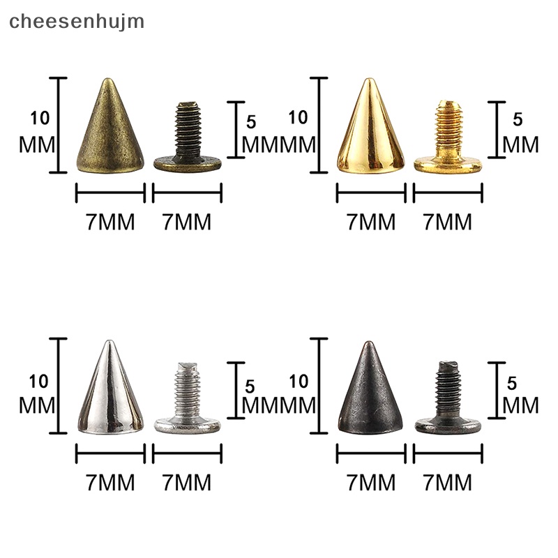 Set 50 / 100 Đinh Tán Màu Bạc Hình Nón Dùng Để Làm Đồ Thủ Công