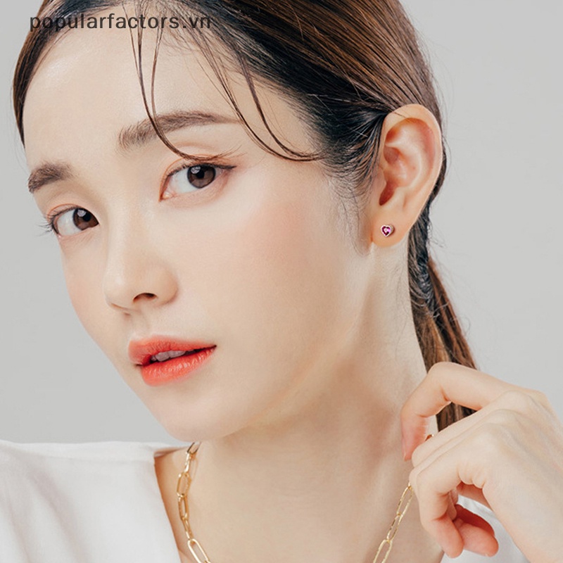 1 Đôi Khuyên Tai Bạc S999 Hình Trái Tim Xoắn Ốc Cho Nữ