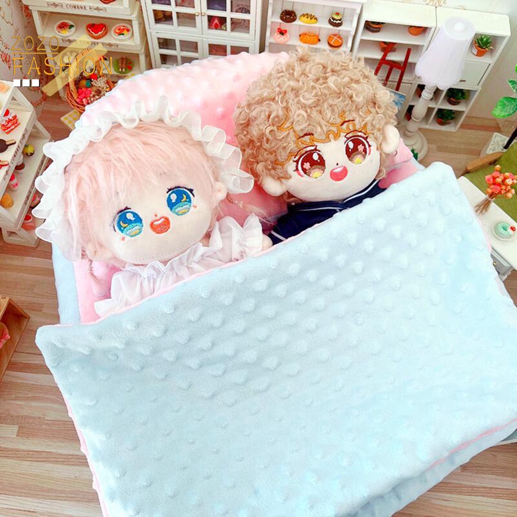 Set 3 Món Chăn Gối Hai Mặt Bằng Cotton PP Hình Chú Chó Nhỏ Dễ Thương